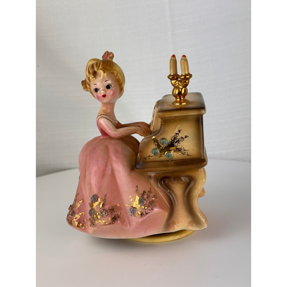 Vintage Josef Originals Tammy Piano Music Box Humoresque Pink Dress Japan